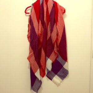 Plaid blanket scarf